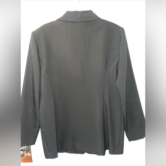 Misses 14 dark green jacket, lucite buttons, unlined, pockets - Picture 8 of 16